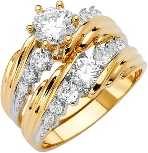 two tone engagement rings white and yellow gold