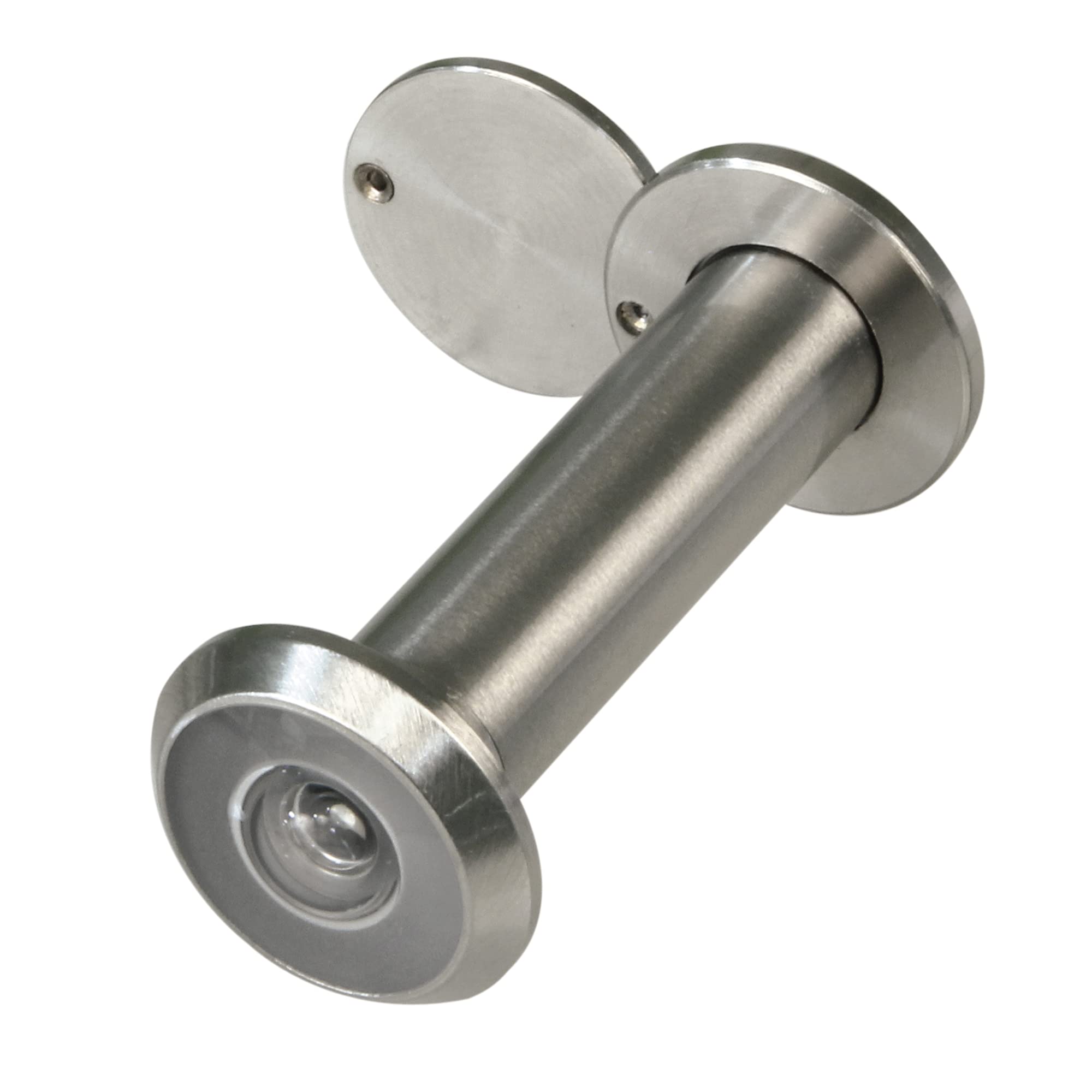 Amig - Super Angle Lens Peephole | Interior and Exterior Armoured Doors | 5-16 Brass with Matt Chrome Finish (S) | Diameter: 16 mm | Door Thickness: 60-85 mm