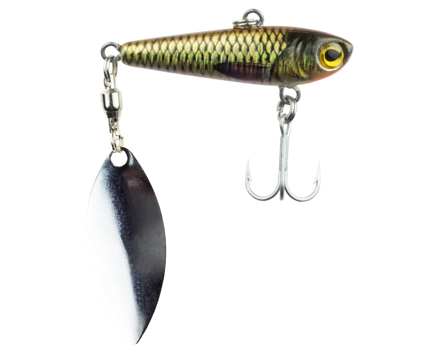 FISHN REALSPINNY spinner bait, jig, weight: 20g, size: 5cm, spinner blade: 3,8cm, artificial bait, for spin fishing for predatory fish such as pike, perch, trout, pike-perch (015 Stint)