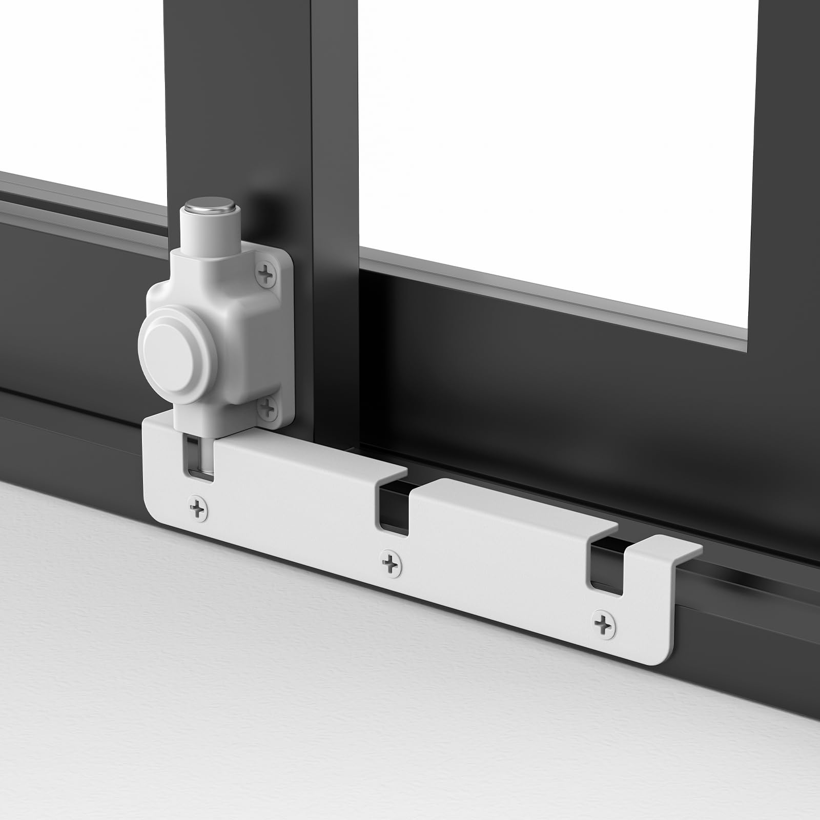 Photo 1 of WELLOCKS Sliding Door Lock Child Safety Lock 3 Positions for Sliding Door and Window Top or Bottom Rails for Backyards, Balconies, Apartments(White)