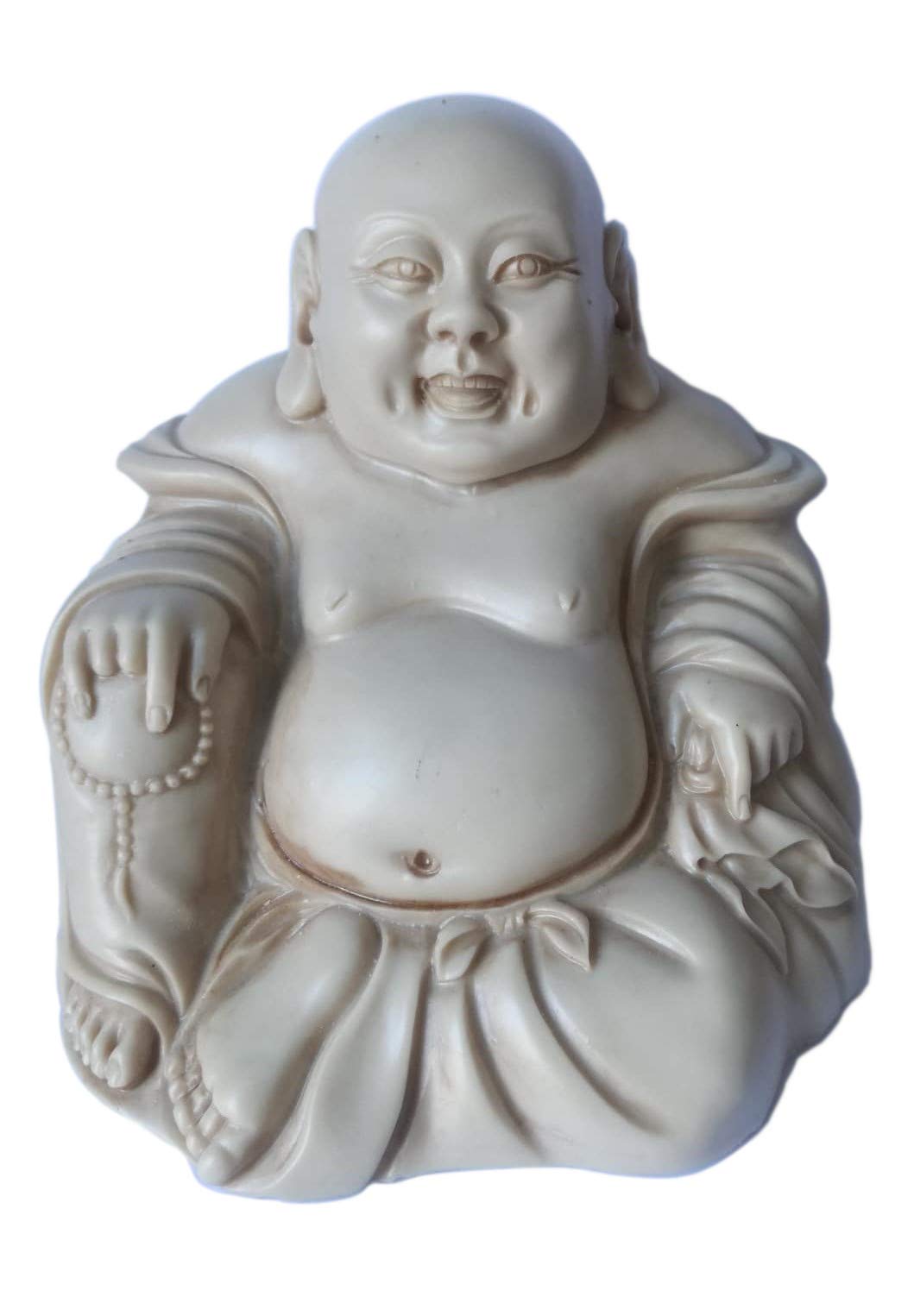 Eurofusioni Fat Buddha Lucky Charm Talisman Figurine for Wealth and Prosperity - Laughing Buddha, Small hand painted resin Statue - H 4,1 in