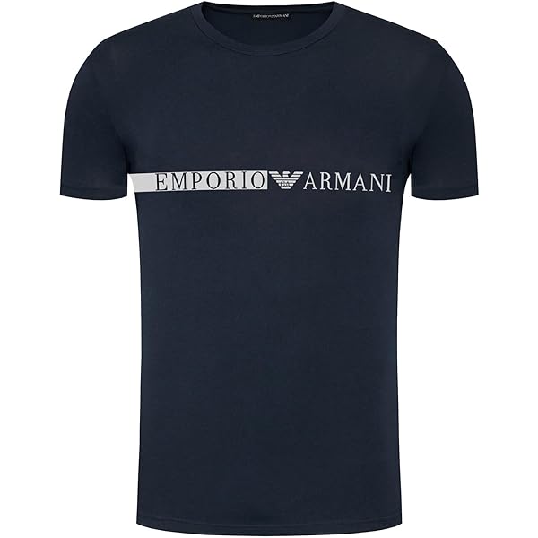 Emporio Armani Men's Crew Neck Logo T-Shirt, White, XL | Amazon.com