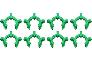 JCBIZ 8pcs 24mm Keck Clips Green #24 Plastic Lab Keck Clamps for 24/29 24/40 Joint Glass Standard Conical Interface Clip Ground Glass Joint Laboratory Accessory