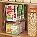 iDesign Linus Stacking Organizer Bins for Kitchen, Pantry, Office, Bathroom - Set of 2, Extra Large-Clear