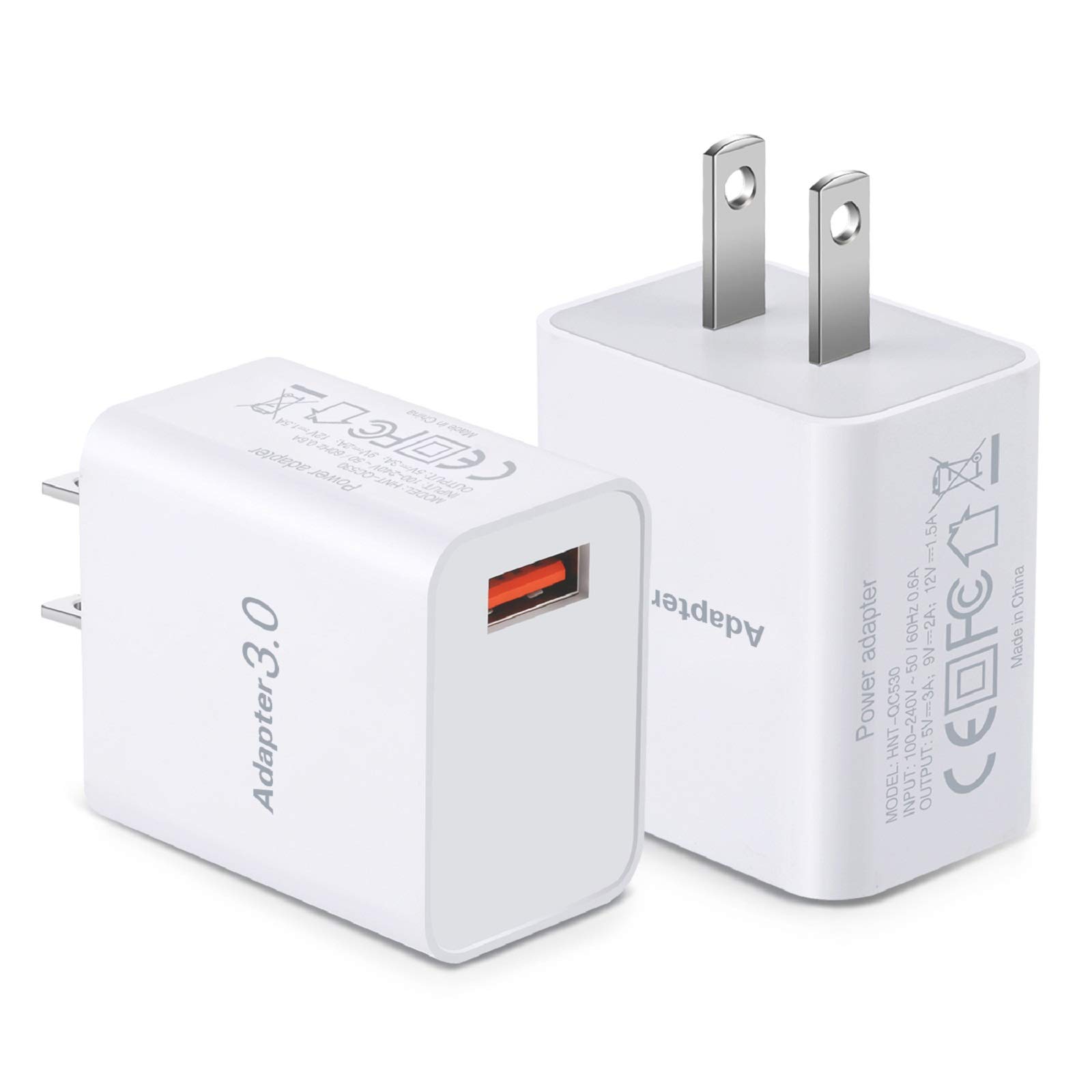 Besgoods 18W USB Wall Charger Block Fast Phone Charger USB Plug Compatible with Galaxy S25 S24 S21 S10, iPhone 16 15, Sun Light Lamp, 2Pack White