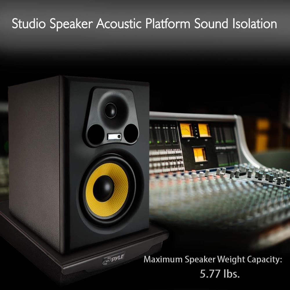 Pyle PSI06 Acoustic Sound Proofing Deadening Vibration Isolation Speaker Base, Charcoal Gray, 13" x 10.4" - Image 5