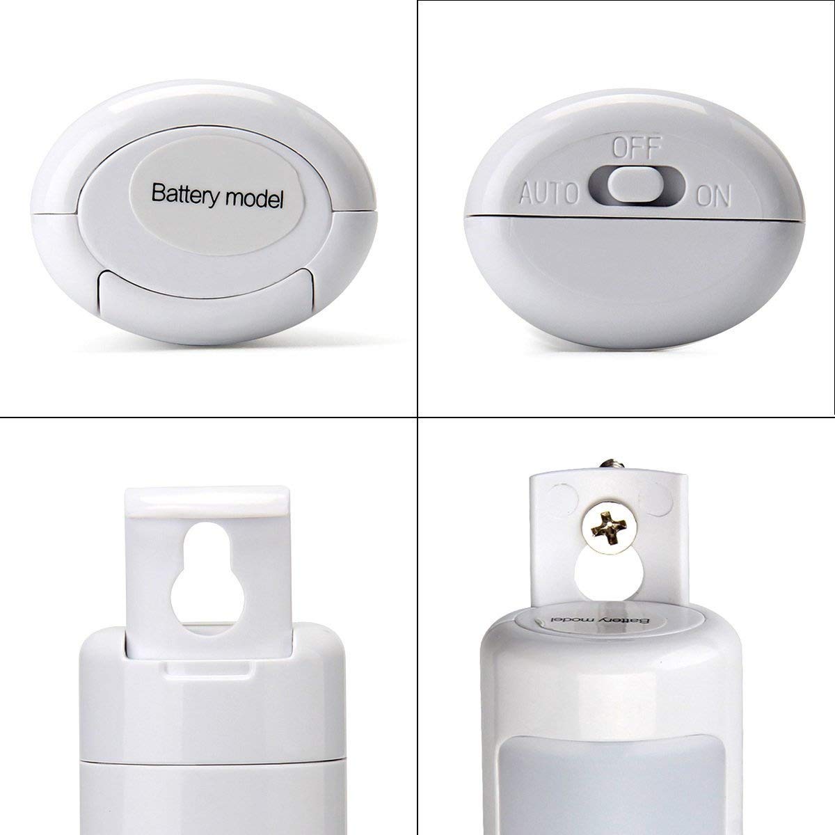 Battery Operated LED Lights, Uhomely 12 LEDs Auto on off Motion Sensor Intelligent Lighting Human Sensor Light for Wall Closet Cabinet, Stairs, Drawer, Wardrobe ect. 2 in 1 light with Hooks Adhesive -- Pure White, Pack of 2