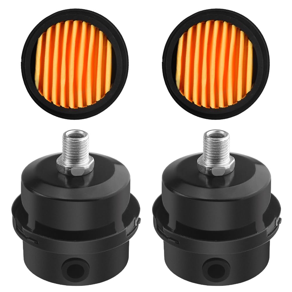 WMYCONGCONG 2 PCS 1/4" PT 12.5mm Air Compressor Silencer Filter Metal Air Compressor Intake Filter Muffler Silence w/ 2 PCS Filter Element Replacement