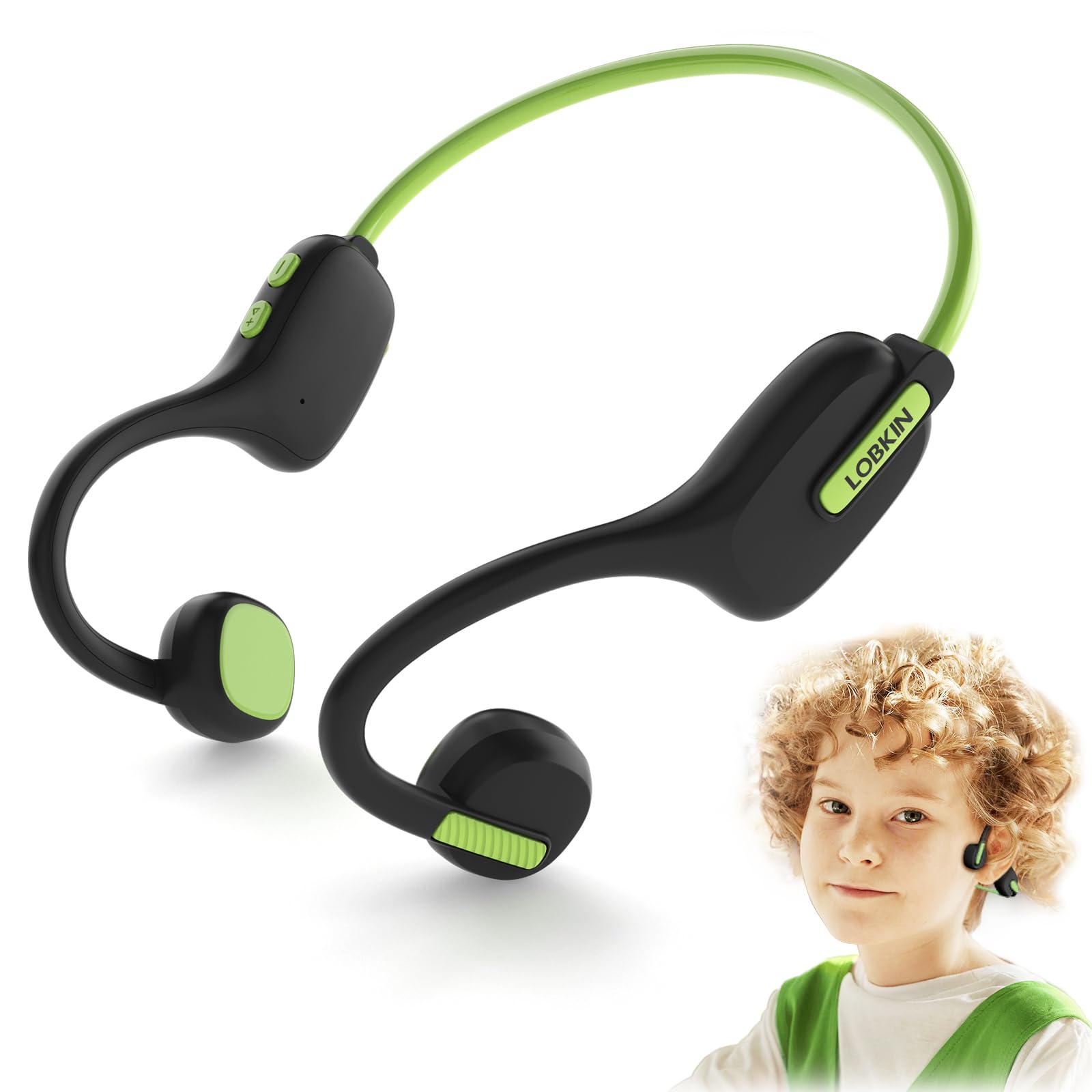 Photo 1 of LOBKIN Kids Headphones Open Ear,Bluetooth 5.3 Air Conduction Wireless Lightweight Kids Earbuds IPX5 Waterproof with Microphone for School,Home and Outdoor Activities Gifts for Boys Girls