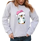 Outlook Designs Sweatshirts for Women Cute Penguin Christmas Sweatshirts Long Sleeves Crewneck Tops Pullovers