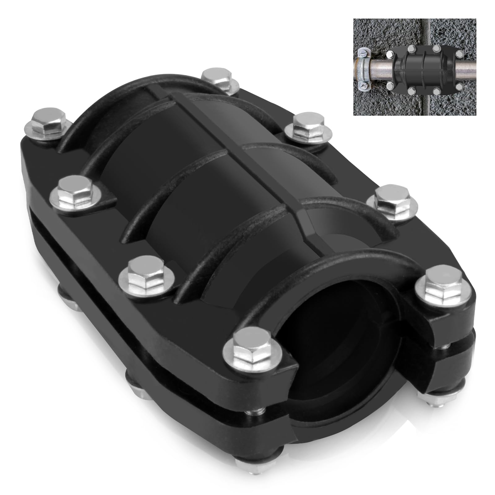 Photo 1 of Xdengp  Repair Clamp 3/4 inch, Water Pipe Leak Repair Clamp, Pipe Repair Kit for Plastic and Metal Pipes, Leak Stopper with Anti-Impact, Suitable for Pipes 20MM OD