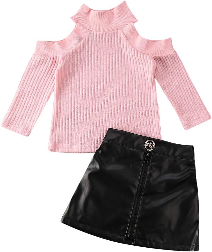 Toddler Girls Christmas Skirt Clothes Red Plaid Tops T Shirt+Mini Skirt Dress Outfits Costume