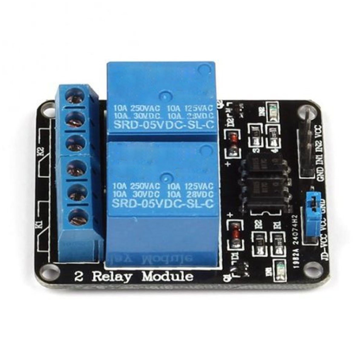 HALJIA 5V 10A 2-Channel Relay Module w/Optical Coupling Protection Expansion Board Compatible with Arduino