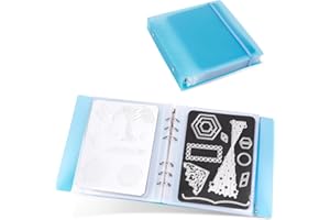 UNIMEIX Thicken 10 Pcs Magnetic Sheets for Die Storage with 1 Binder Cover, Stamp and Die Storage Die Cut Storage for Card Making Supplies(1.2 mm Thickness, Blue