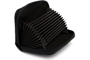 ZHOMA RFID Blocking Genuine Leather Credit Card Case Holder Security Travel Wallet - Black