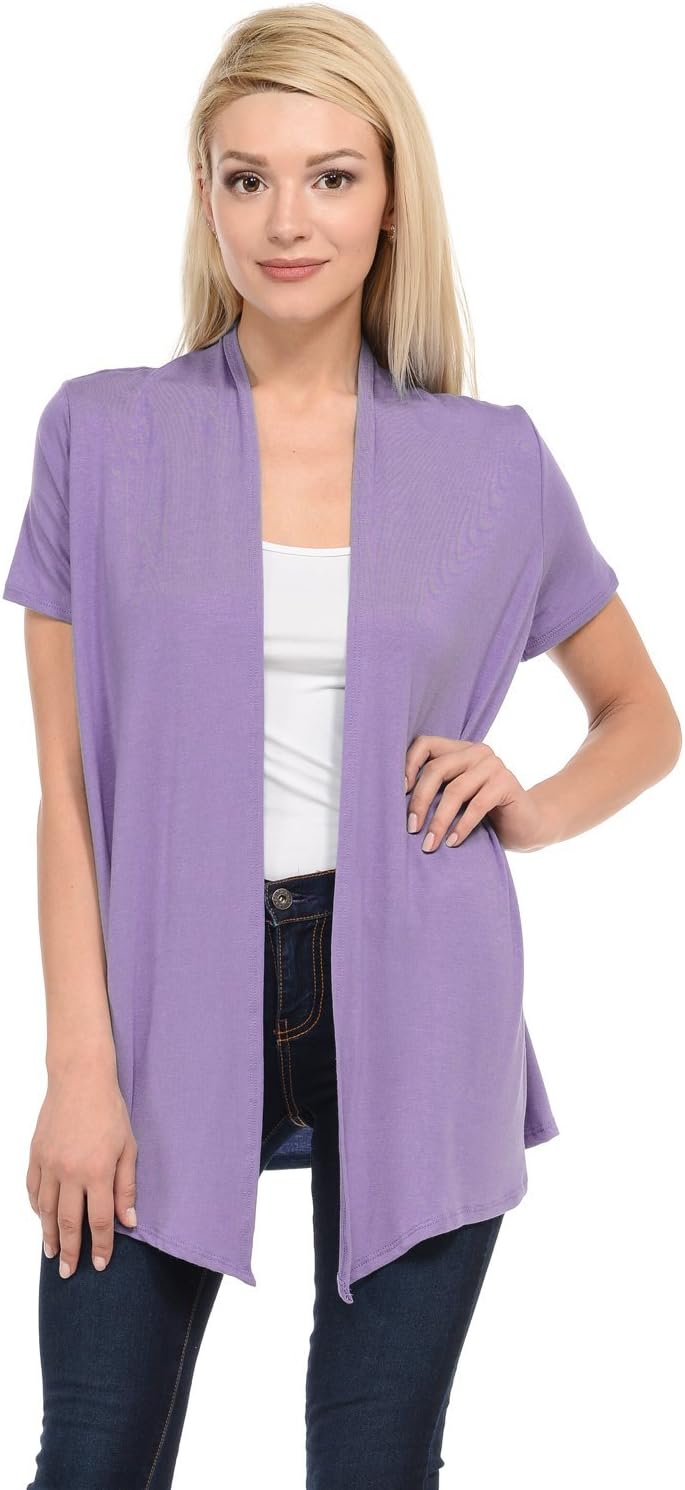 Pastel by Vivienne Women's Short Sleeve Open Front Vest (15+ Colors/S-3XL)