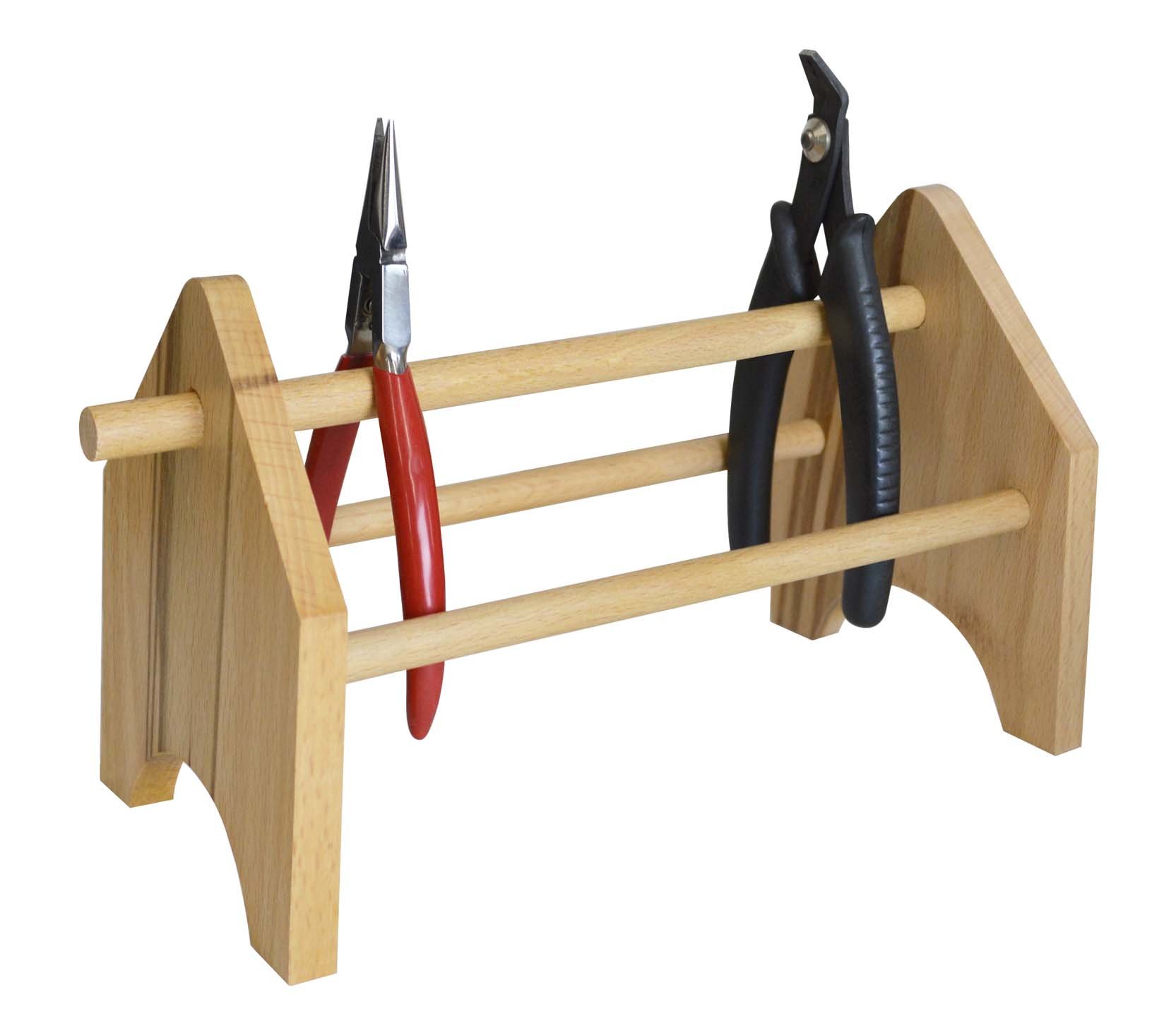 Photo 1 of Wooden Rack for Pliers Cutters Storage Jewelry Making Bench Tool Organizer