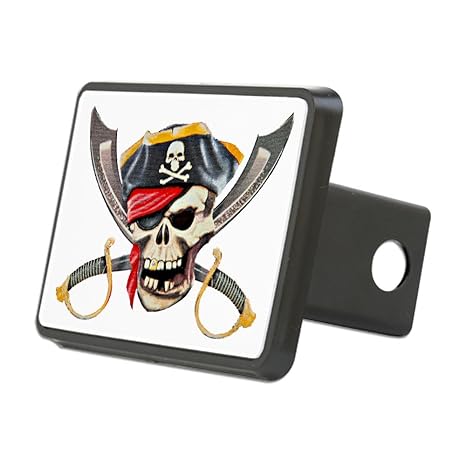 Amazon.com: Rectangular Hitch Cover Pirate Skull Eyepatch ...