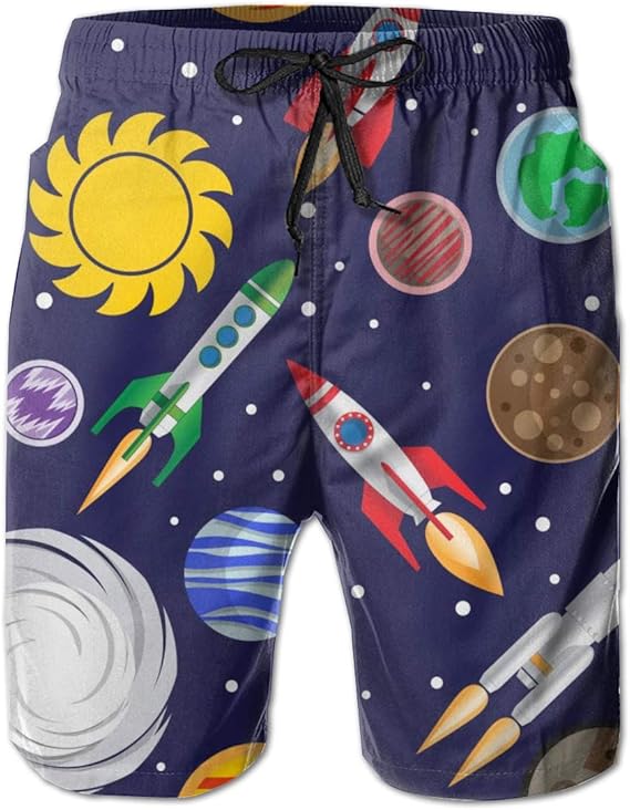 Amazon Co Jp 太陽系内の惑星 水着 メンズ おしゃれ サーフパンツ 海パン 人気 スイムパンツ ボーダー 短パン ビーチパンツ サーフトランクス ゴムウェスト 水陸両用 旅行 速乾 大きいサイズ 大きい 服 ファッション小物