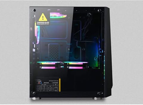 Red tide Panel De La Caja ATX Semitorre para Juegos De PC Caso -Tempered De Cristal De E/S USB 3.0 Integrado RGB De Iluminación, Negro
