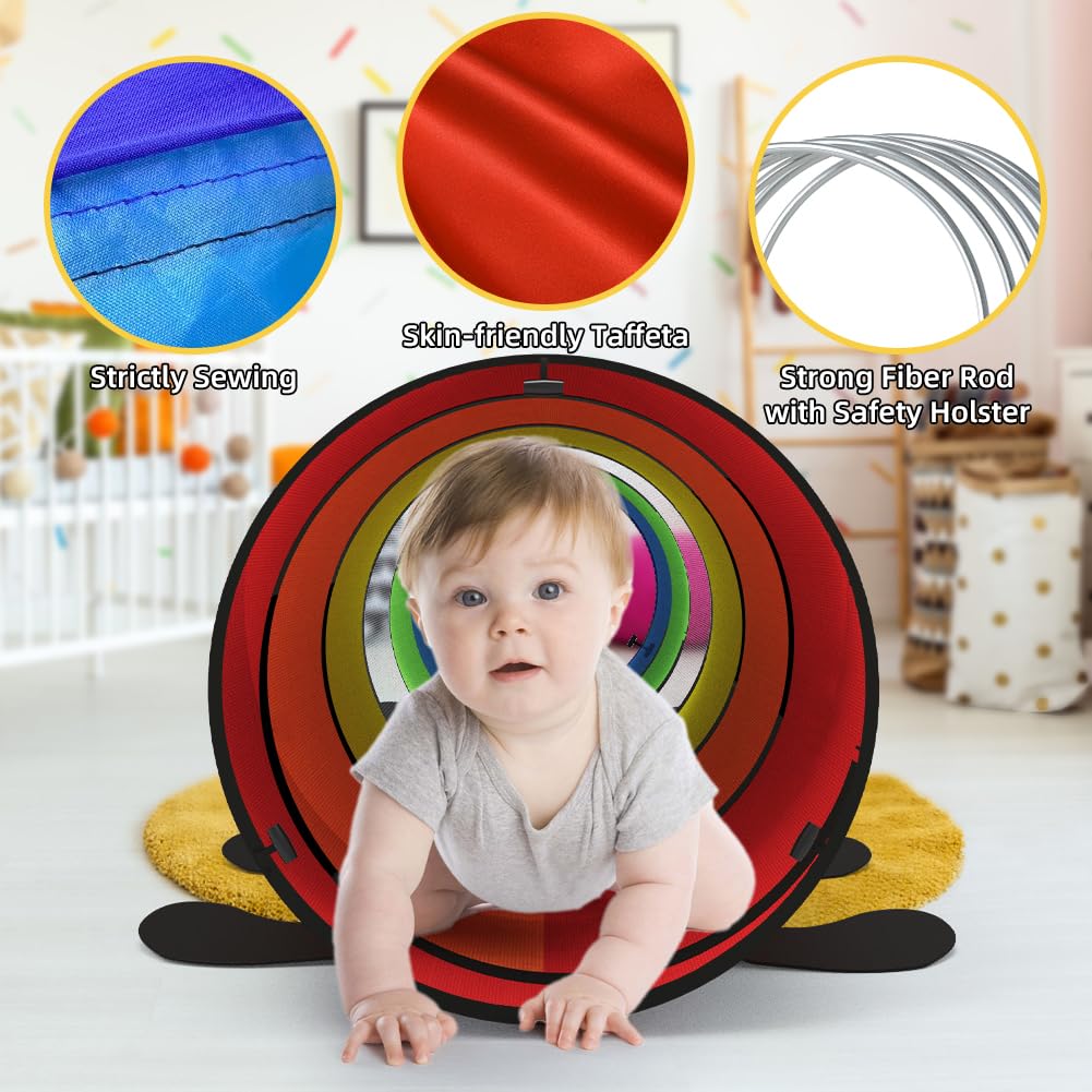 Kids Play Tunnel for Toddlers 1-3 Colorful Pop Up Baby Tunnel for Kids to Crawl Through 6 Foot with Breathable Mesh Collapsible Toddler Toys Gift for Children or Dog