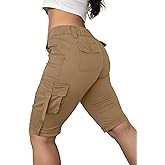 Flamingals Hiking Shorts for Women Flap Pocket Design Bermuda Cargo Shorts 2025 Trendy