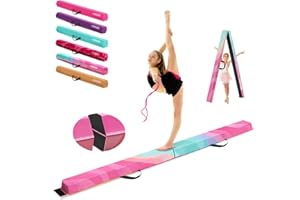 AWSUM Balance Beam for Kids with Carry Bag, 6ft/8ft/9ft/10ft Anti-Slip Folding Gymnastics Equipment, Suede Cover, for Home Training School, Toddler to Teen