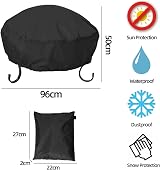 Kaket 38" Round Fire Pit Cover - Waterproof & Rip Proof Protector view 6