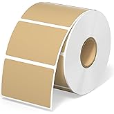 MUNBYN 2.25"x1.25" Thermal Sticker Labels, Brown Self-Adhesive Barcode Label Paper for Direct Thermal Printer and Business, Multi-Purpose Rectangle Address Shipping Mailing Stickers,1000 Sheets/Roll