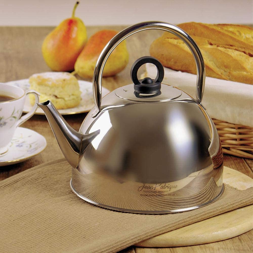 Stove Top Kettle 1.6L - Polished Stainless Steel Kettle Large Capacity and Suitable For Use With Any Hob Heats Quickly & Efficiently Non Electric Kettles From Jean Patrique