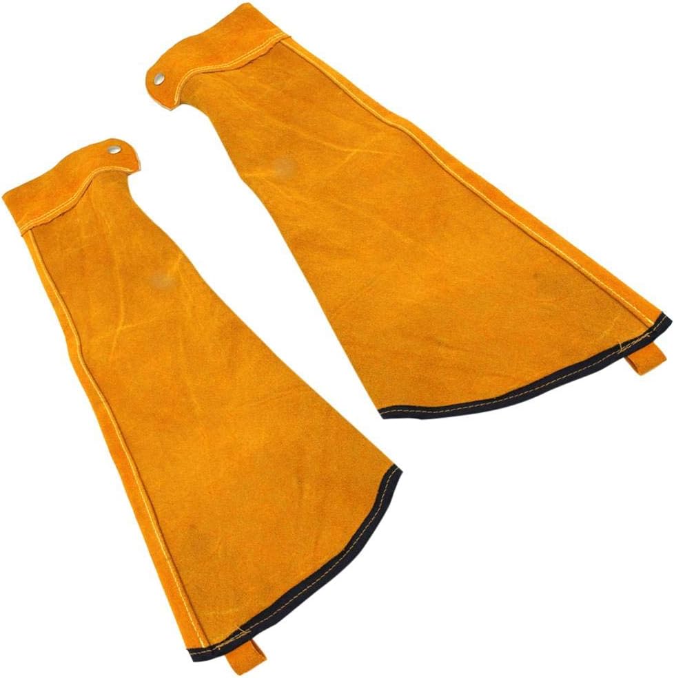 bozitian Leather Welding Sleeves Heat Resistant Welding Sleeves Spark Resistant Leather Sleeves With Peel Rope Design, For Electric Welding, Metallurgy, Machinery Factory