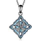 Witches Knot Pendant Necklace 925 Sterling Silver Turquoise Witchy Necklace Witch Jewelry Gifts for Women Men