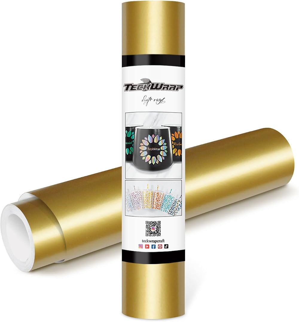 TECKWRAP Permanent Adhesive Vinyl 12x120in Glossy Gold Teckwrap Gold