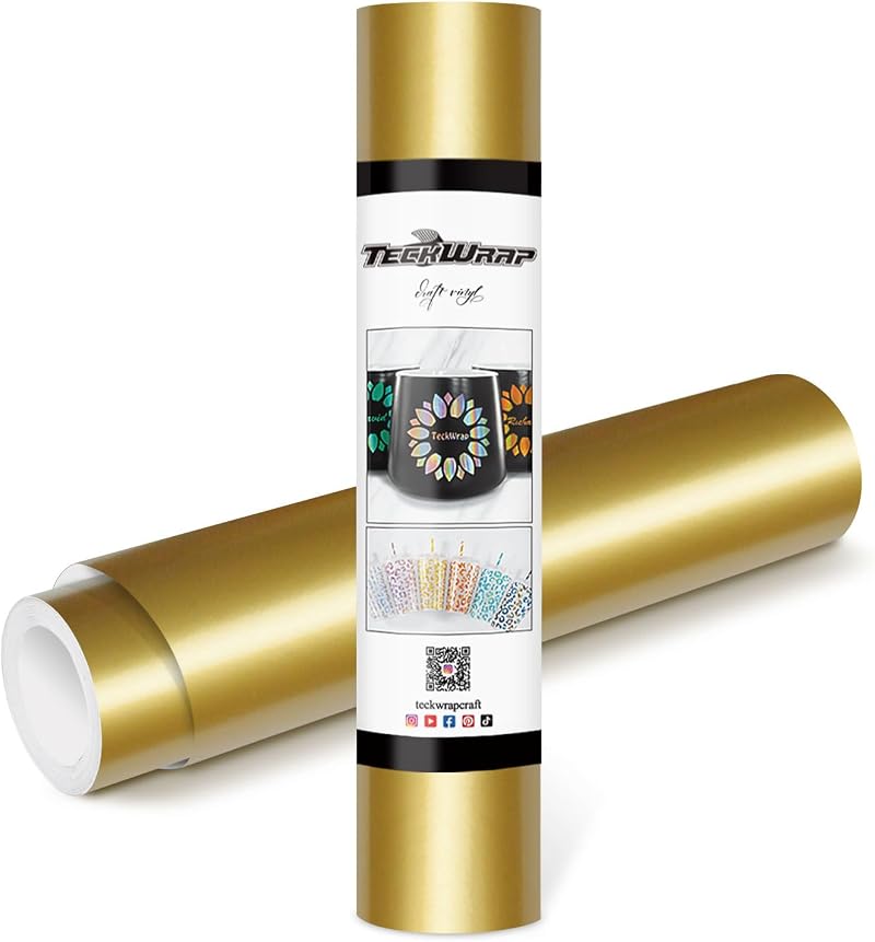 TECKWRAP Permanent Adhesive Vinyl 12x120in Glossy Gold Teckwrap Gold