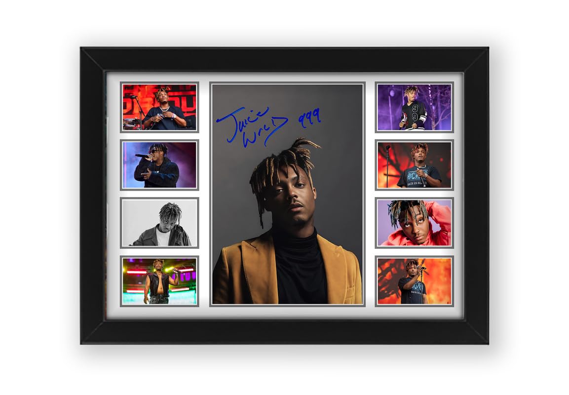 Juice WRLD Signed Poster Print - Limited Edition Autograph Fan Gift – Collectible Memorabilia Merchandise (Framed A4 (30x21cm))