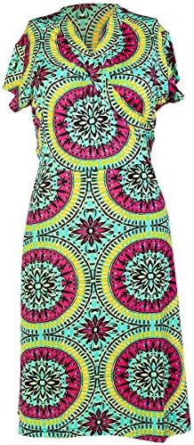 Casual dress - with wall-art design (Medium, Green)