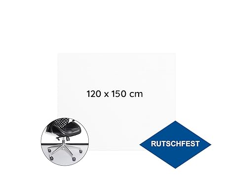 Lüllmann Bodenschutzmatte Bodenschutz Büro Stuhl Unterlage Boden Matte Parkett/4 Größen 100% Ohne BPA & Geruchsfrei | Rutschf