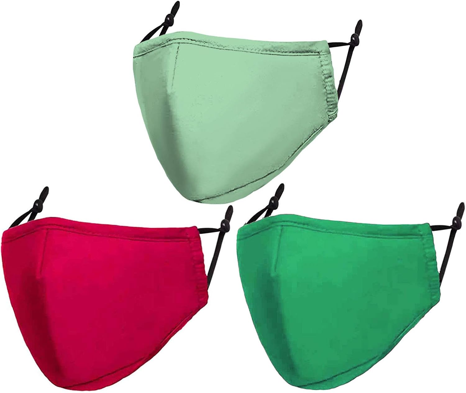 Mask 3 Pcs Adult Adjustable Pretty DoubleSided Silk Face