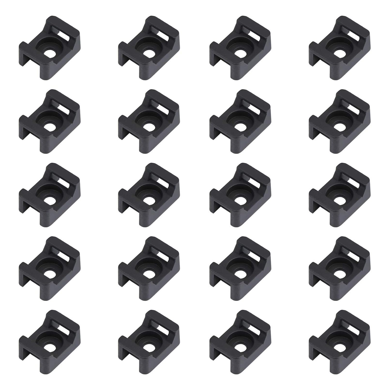 Fippy 150PCS Black Cable Tie Mounts Cable Tie Base Wire Tie Base Holder 23mmx16mm for Cable Management