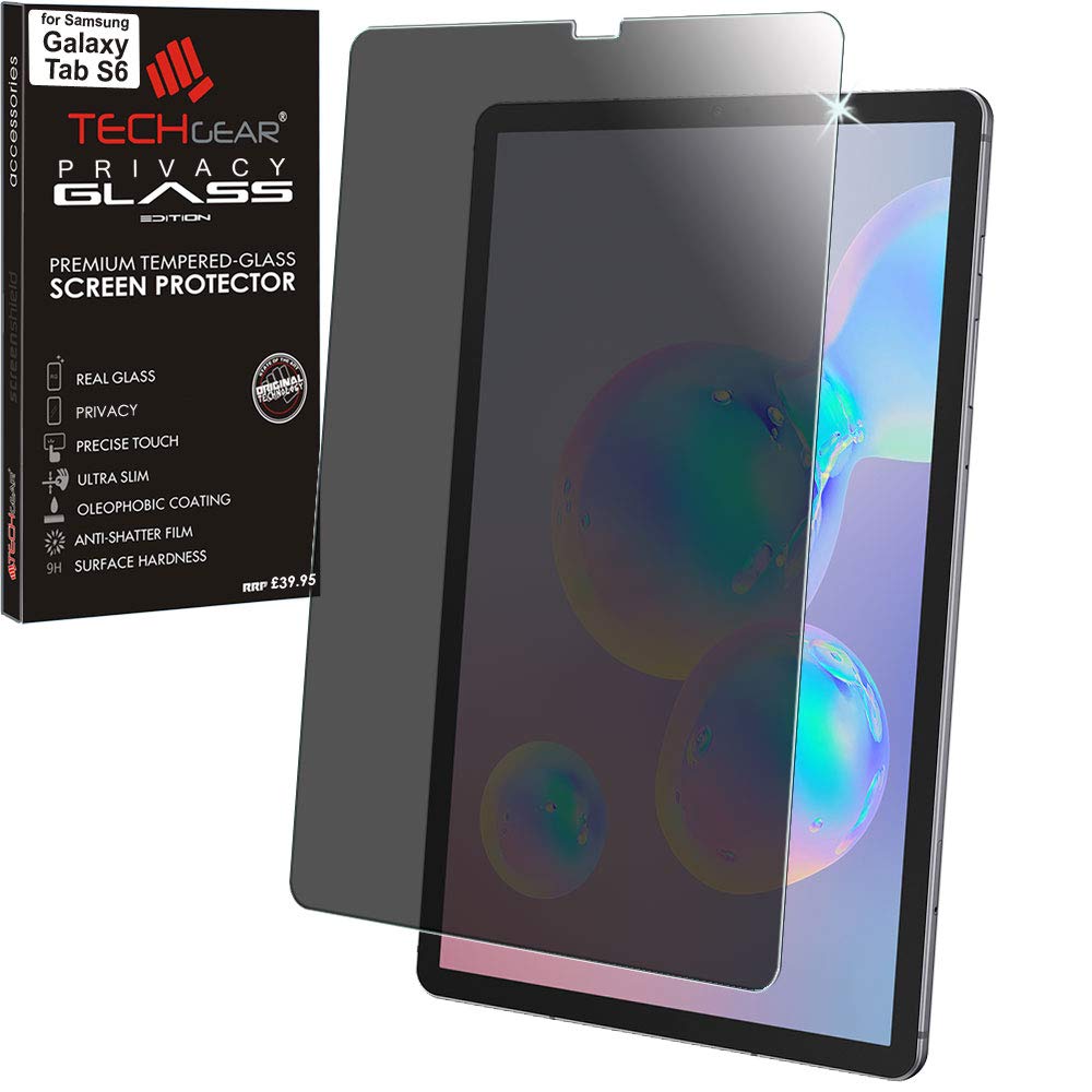 TECHGEAR Anti Spy Galaxy Tab S6 10.5" PRIVACY Glass Edition, Tempered Glass Screen Protector [9H Toughness] [Scratch-Resistant] [No-Bubble] Designed For Samsung Galaxy Tab S6 10.5" (SM-T860 / SM-T865)