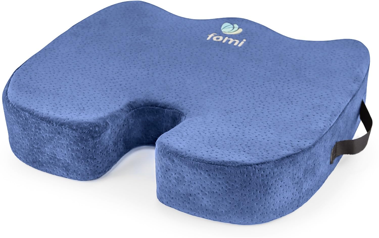 FOMI Extra Thick Firm Coccyx Orthopedic Memory Foam Seat Cushion | Black Large Cushion for Car or Truck Seat, Office Chair, Wheelchair | Back Pain Relief