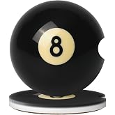 GUCIUU Car Coasters for Cup Holder 2 Pack - Billiards Black 8 | 2.56 Inch Absorbent Ceramic Drink Cup Coasters for Car, Anti-Slip Cork Base Interior Accessories for Women & Men