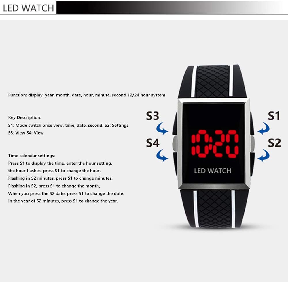 how to change time on led watch