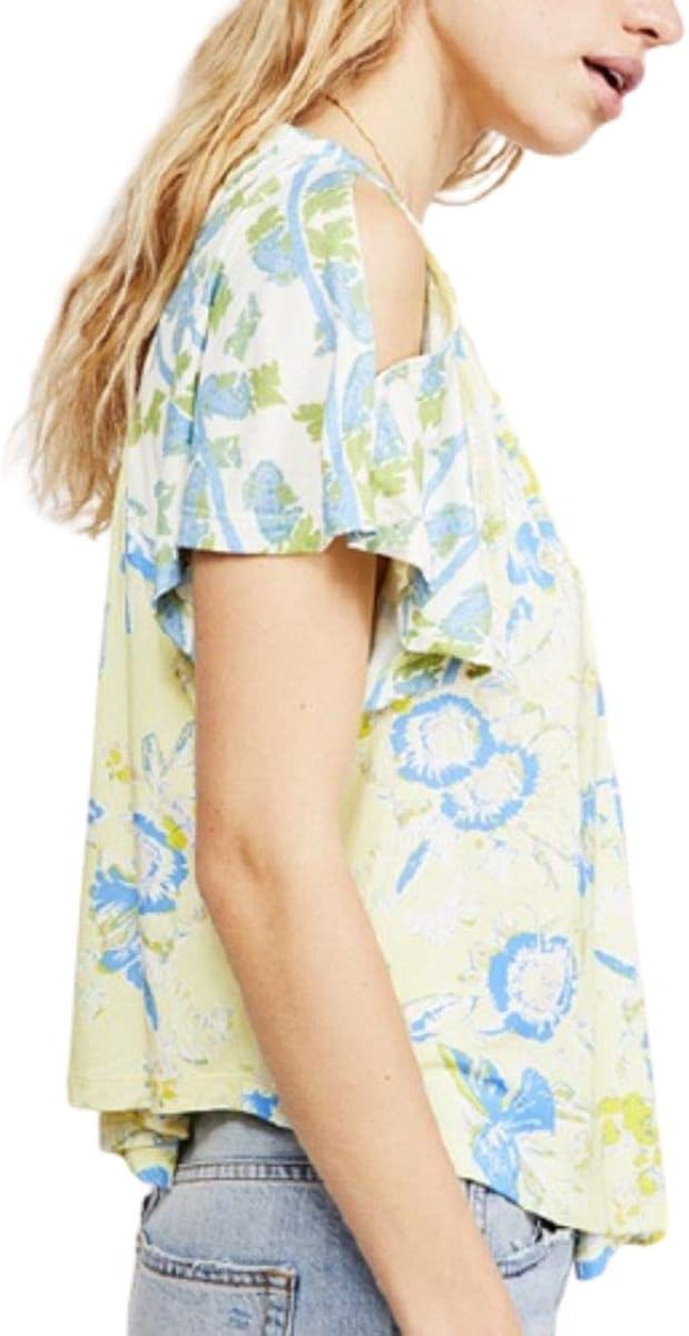Free People Womens Baja Babe Printed Cold Shoulder Knit Top: Clothing