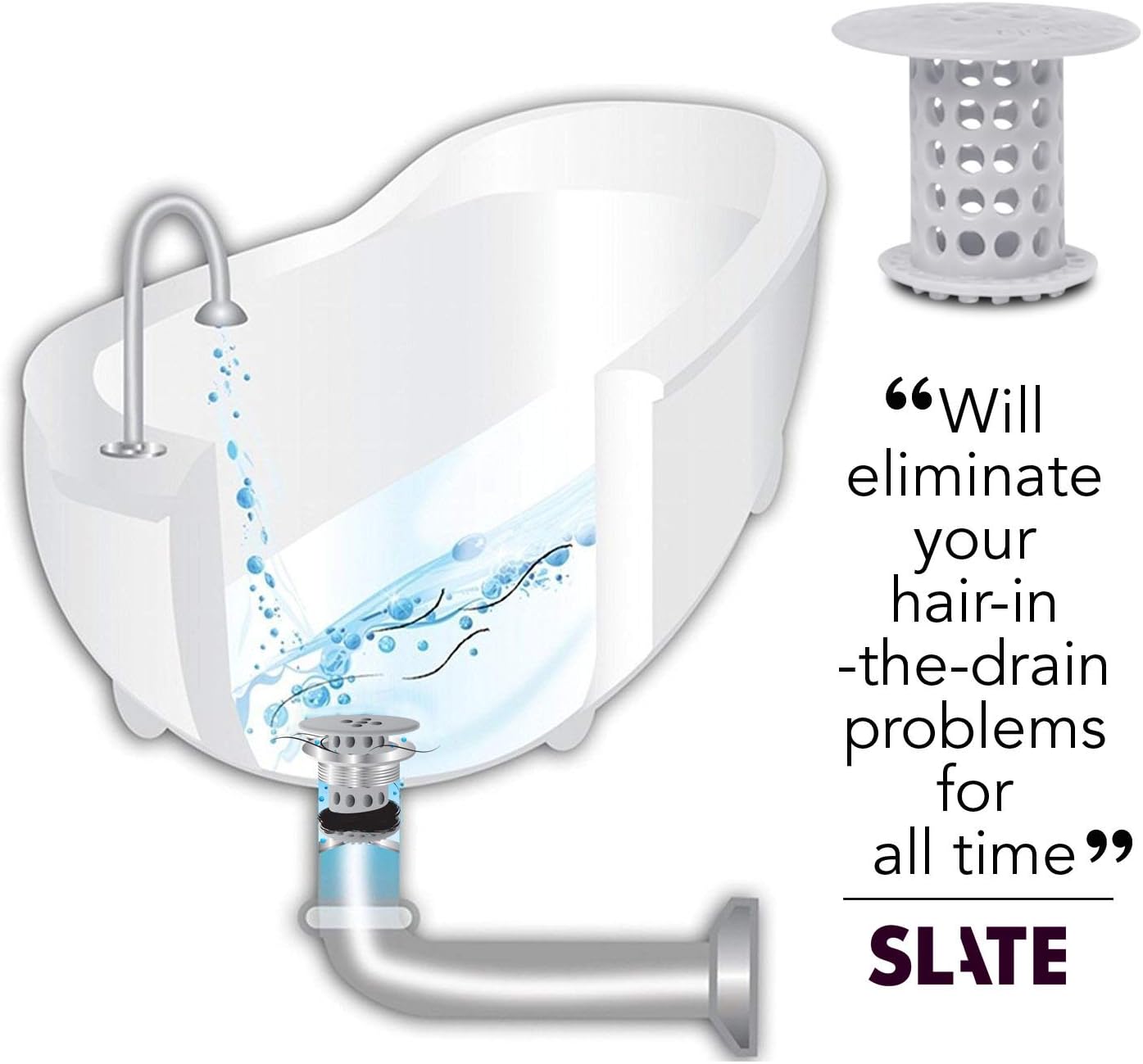 TubShroom the Revolutionary Tub Drain Protector Hair Catcher/Strainer/Snare, Gray: Home & Kitchen