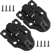 Rierdge 2 Pack Metal Toggle Latch, Black | Duckbilled Hasp Catch, Padlock Hole, For Jewelry Box, Cabinet, Toolbox, Case, DIY Crafts