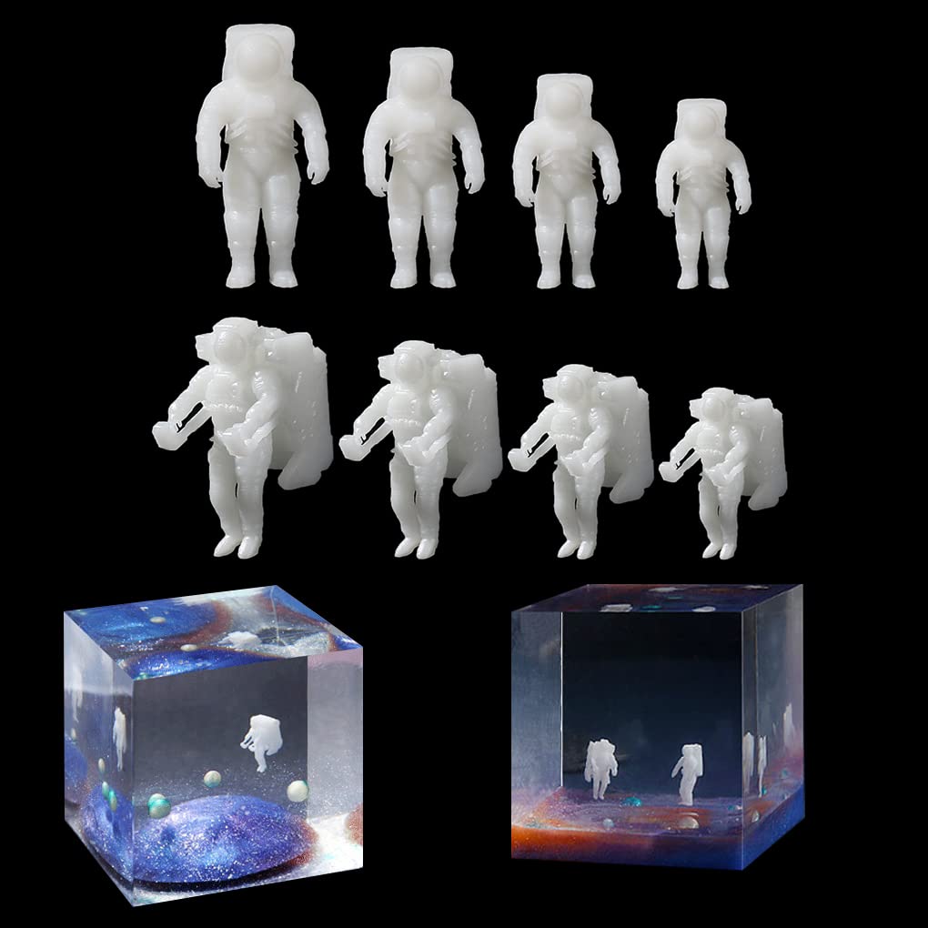 FineInno 8Pcs Resin Casting Molds Fillers 3D Astronaut Embellishment Resin Supplies Kit Resin Fillers Epoxy Mould Filling Materia (Resin Filler)