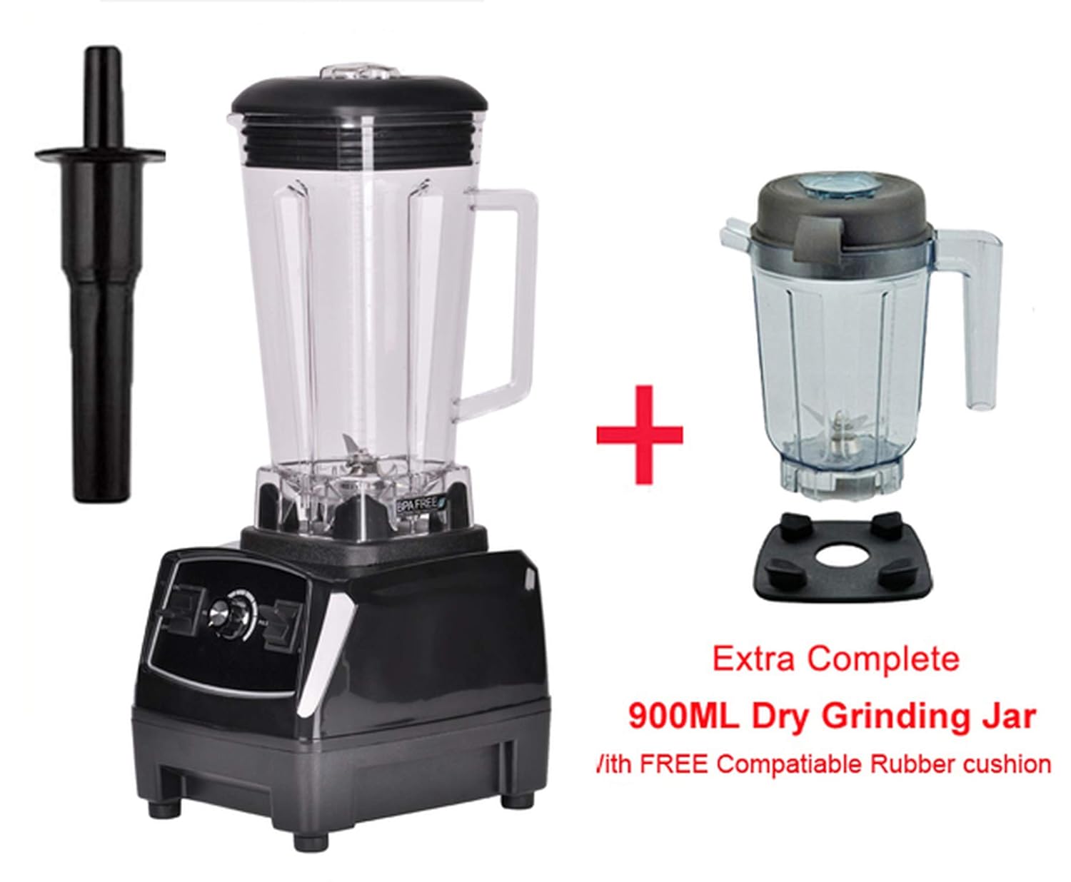 2200W Heavy Duty Professional Blender Mixer Juicer High Power Fruit Food Processor Ice Smoothie,Black extra dry jar,US Plug