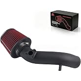 BAGARAATAN Cold Air Intake Kit For 2008&ndash;2012 Honda Accord 2.4L 8th Gen | Fits for 8th Gen Honda Accord 2.4L, Black Pipe With Red Washable Filter, High Flow, Boost Air Intake Efficiency