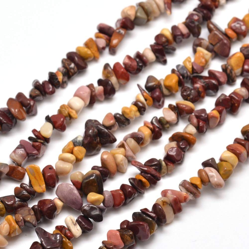 PandaHall 10 Strands Natural Mookaite Chip Beads 5-8mm Crushed Irregular Chips Stone Beads Natural Stone Healing Crystal Loose Beads for Jewelry Making Necklace Bracelet Ring